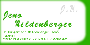 jeno mildenberger business card